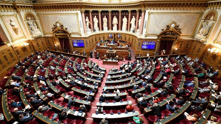 Le Sénat à Paris le 16 juillet 2020 lors d'un discours du Premier ministre Jean Castex