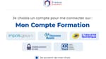 Capture d'écran de la plateforme "Mon Compte Formation", proposant un accès par FranceConnect