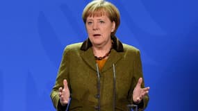 Angela Merkel le 5 décembre 2014 à Berlin, lors d'une conférence de presse.