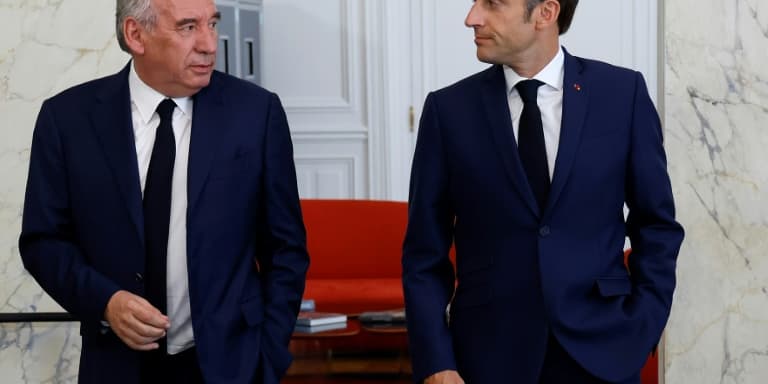 François Bayrou, leader du MoDem, et le président Emmanuel Macron, le 21 juin 2022 à l'Elysée, à Paris
