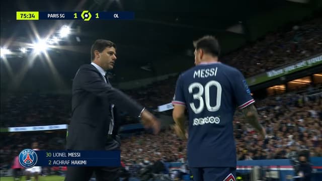 Lionel Messi à sa sortie pendant PSG-OL 