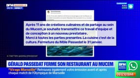 Marseille: Gérald Passedat ferme son restaurant au Mucem, le Môle Passedat