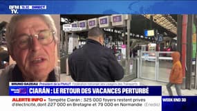 Trafic ferroviaire perturbé par la tempête Ciarán: "Selon les informations que j'ai de la SNCF, les choses se sont bien améliorées ces dernières heures", indique Bruno Gazeau (président de la Fédération nationale des usagers de transports)