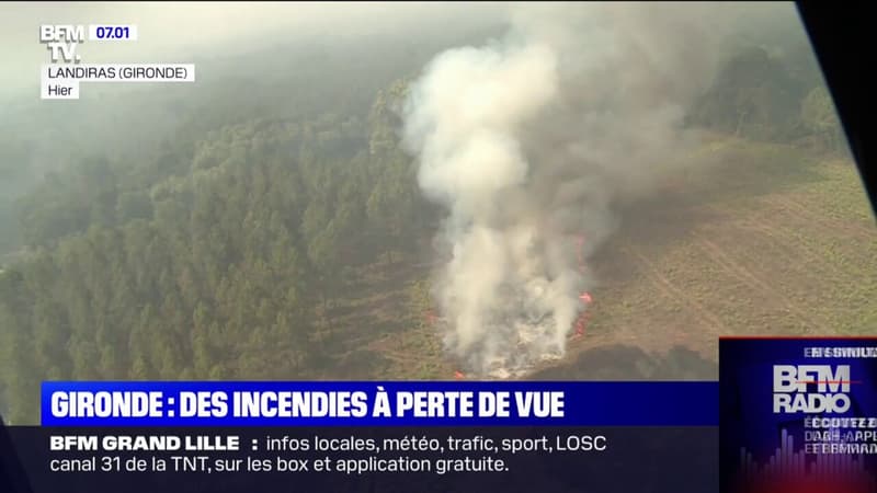 En Gironde, les pompiers font face à des incendie à perte de vue