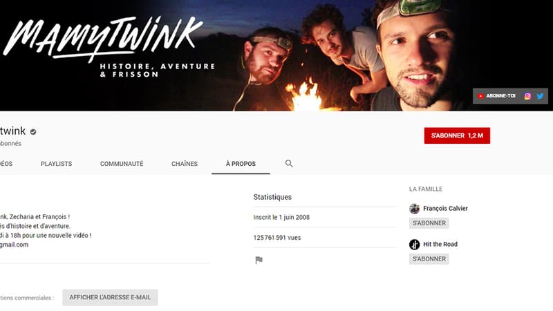 La chaîne YouTube Mamytwink
