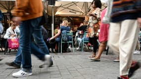 Une terrasse de café le 9 septembre 2020 à Lille (France)