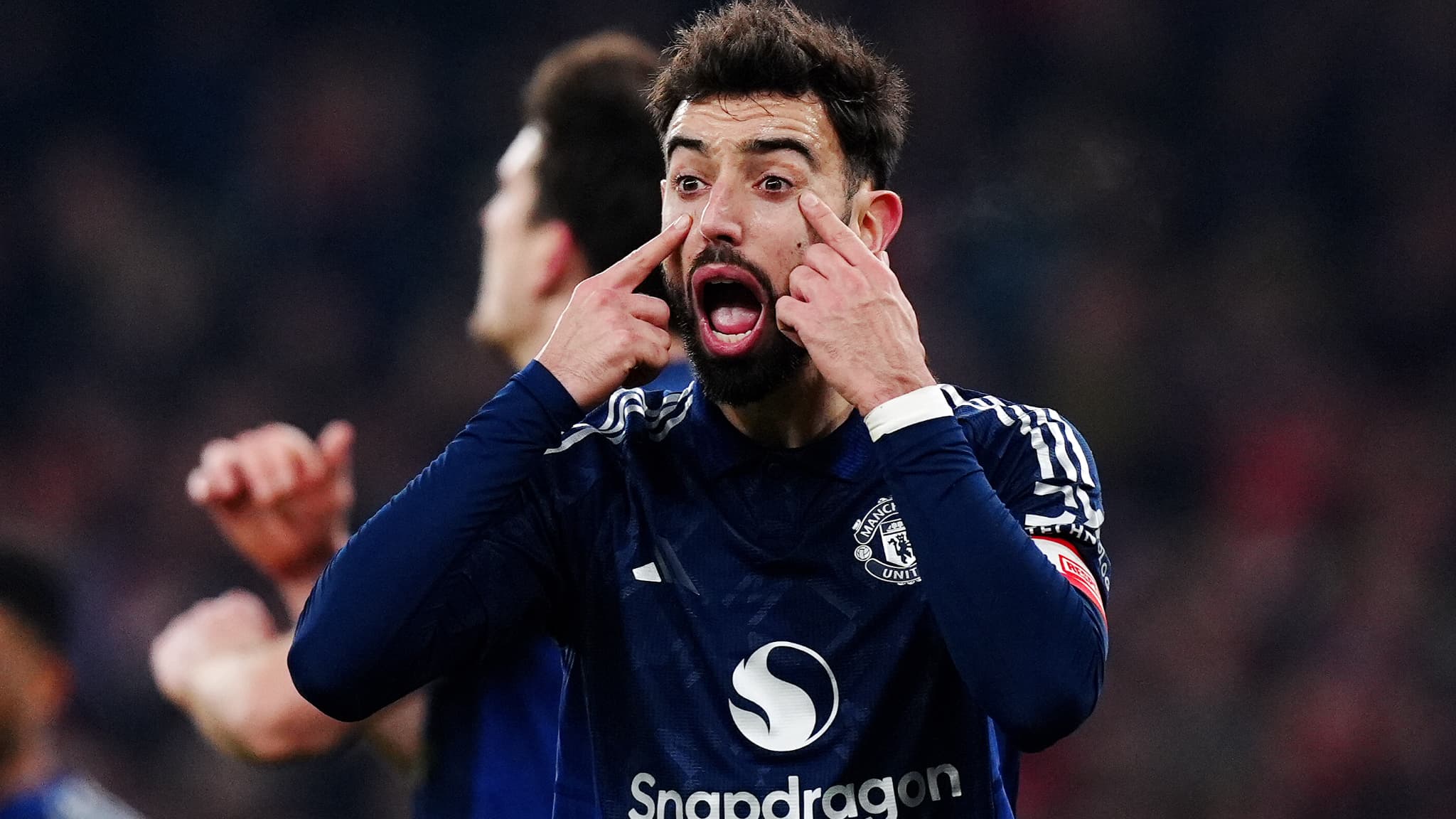 Bruno Fernandes face à Arsenal en FA Cup. 