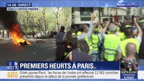 Gilets jaunes: tensions dans le cortège parisien (1/2)