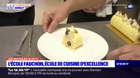 L'école Fauchon à Rouen présente la bûche de Noël réalisée par ses élèves