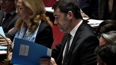 Le ministre de l'Intérieur, Christophe Castaner, pendant une session de questions au gouvernement à l'Assemblée Nationale, le 7 janvier 2020