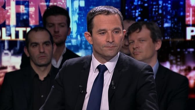 Benoît Hamon sur le plateau de BFMTV, dimanche 12 avril. 