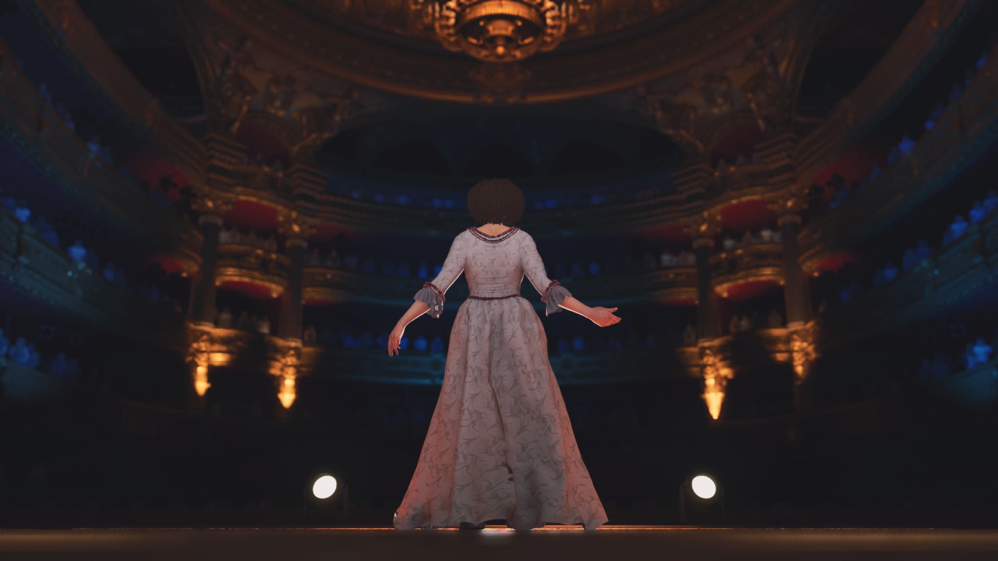 Céleste, l'héroïne que l'on suit dans notre déambulation virtuelle au Palais Garnier