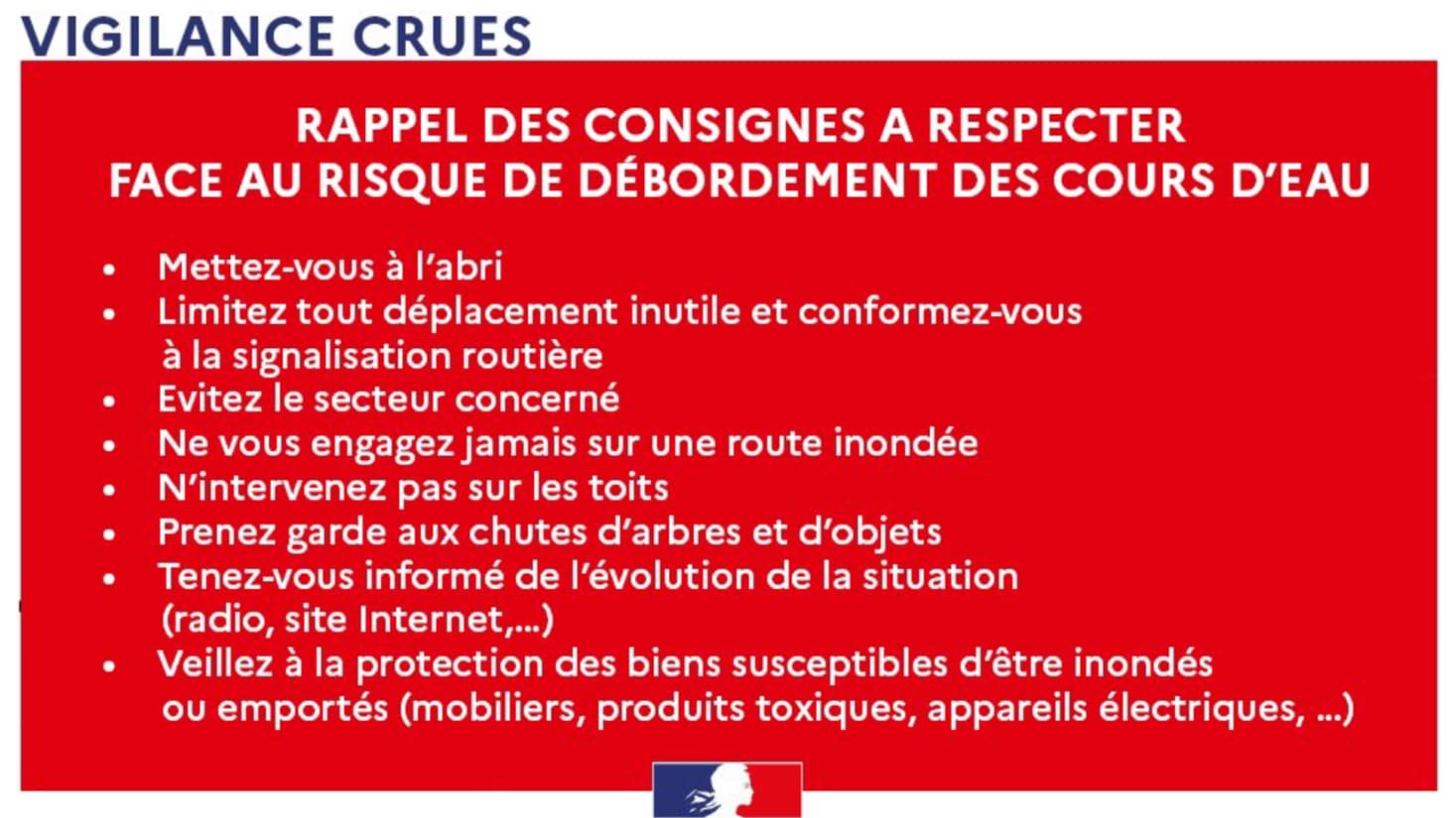 La préfecture du Pas-de-Calais rappelle les bons gestes à adopter pendant les crues. La préfecture du Pas-de-Calais rappelle les bons gestes à adopter pendant les crues.