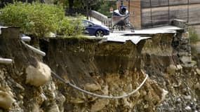 Les dégâts provoqués par les pluies et les crues à Saint-Martin-de-Vesubie, le 6 octobre 2020 dans les Alpes-Maritimes