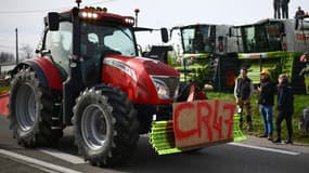 Un tracteur de la Coordination rurale à Cancon, le 29 janvier 2024