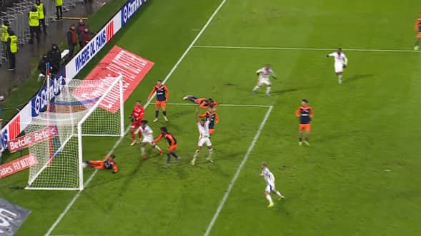 Le terrible csc sur l'ouverture du score de l'OL face à Montpellier en Ligue 1, 4 janvier 2025 Le terrible csc sur l'ouverture du score de l'OL face à Montpellier en Ligue 1, 4 janvier 2025