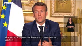 Emmanuel Macron lors de son allocution le lundi 13 avril 2020.