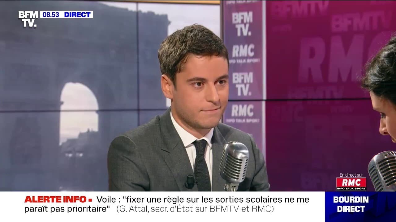 Gabriel Attal face à Apolline de Malherbe sur RMC et BFMTV