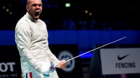 Le sabreur dijonnais Boladé Apithy aux championnats du monde 2017, à Leipzig, le 21 juillet 
