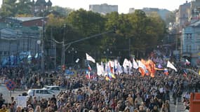 Manifestation à Moscou contre la guerre en Ukraine, dimanche 21 septembre 2014.