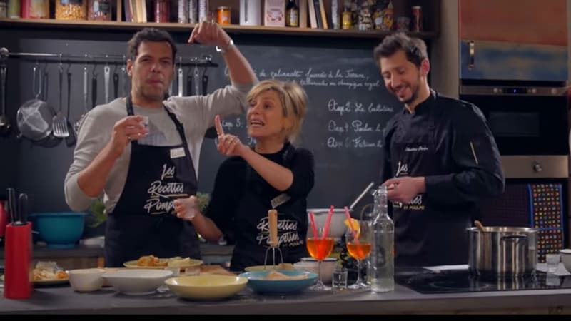 Marina Fois et Laurent Lafitte dans l'émission "Les recettes pompettes"