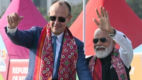 Le chancelier allemand Friedrich Merz et le Premier ministre indien Narendra Modi le 12 janvier 2026.