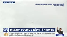 L'avion transportant le cercueil de Johnny Hallyday quitte Paris et s'envole pour Saint-Barthélemy