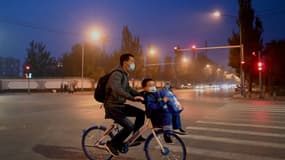 Cycliste à Pékin.