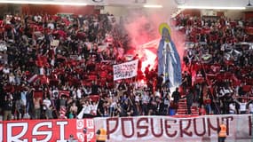 Les supporters ajacciens au stade François Coty