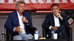 Fabien Roussel, secrétaire national du PCF, et Olivier Faure, premier secrétaire du PS, le 10 septembre 2022 