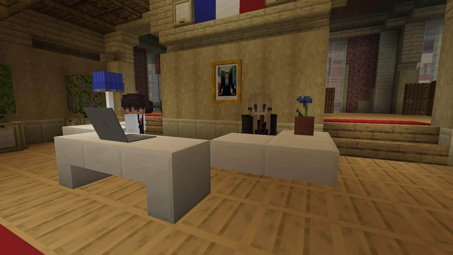 L'intérieur de la Mairie sur le serveur Minecraft.