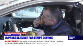 Grand froid et Covid-19: des pauses déjeuner dans la voiture