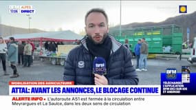 Colère des agriculteurs: le blocage continue à La Saulce en attendant les annonces d'Attal