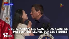 Le président Philippin fait scandale en embrassant une inconnue en plein meeting