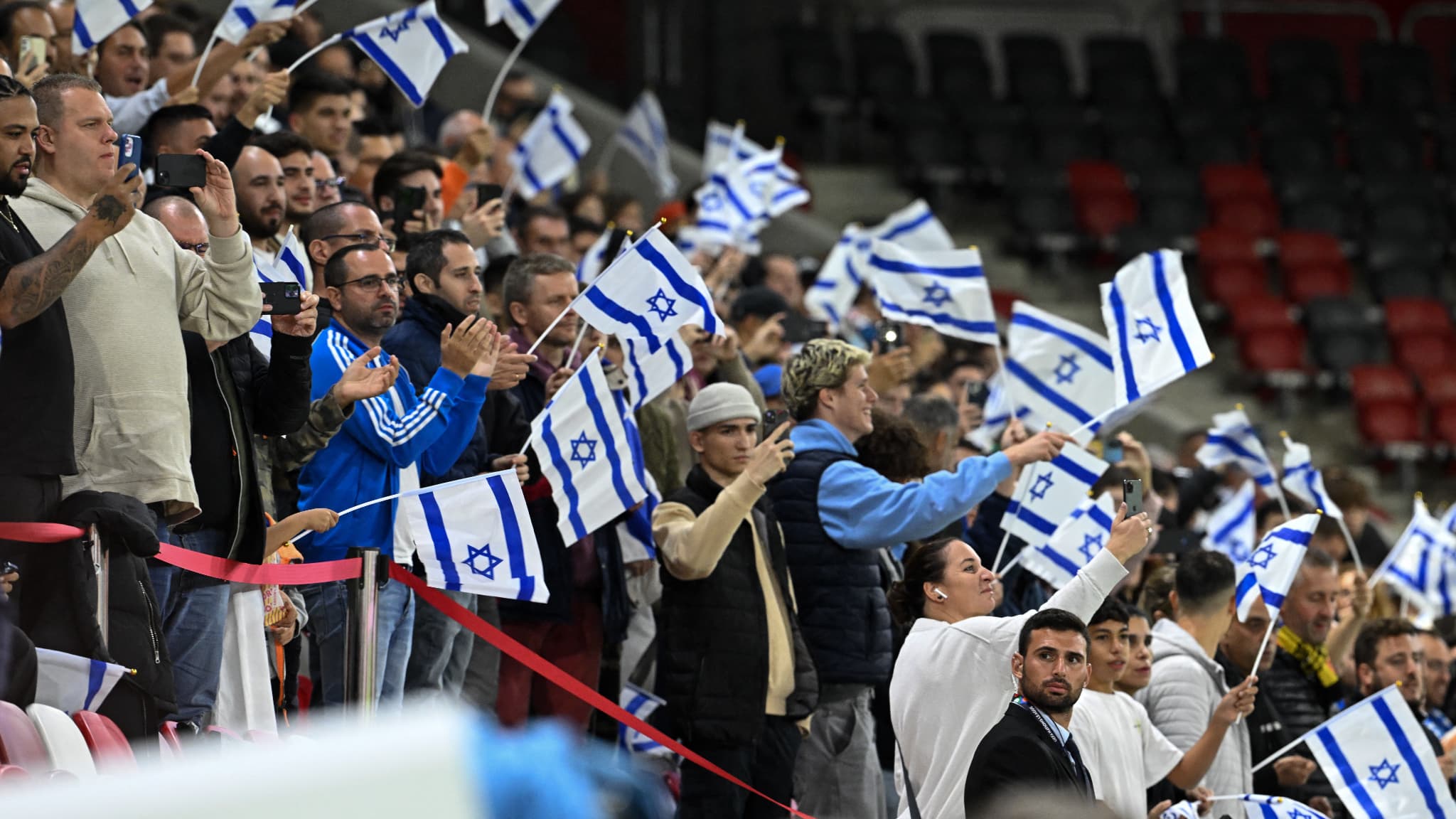 Des supporters israéliens lors du match Israël-France (1-4, Ligue des Nations), le 10 octobre 2024
