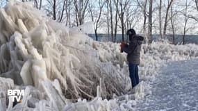 À Chicago, le froid transforme ce parc en musée de sculptures de glace