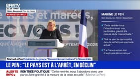 "L'homme malade de l'Europe, c'est la France", estime Marine Le Pen
