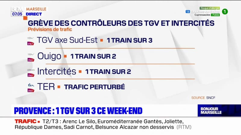Provence: un TGV sur trois ce week-end en raison d'une grève