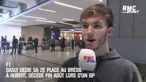 F1 : Gasly dédie sa 2e place au Brésil à Hubert, décédé fin août lors d'un GP