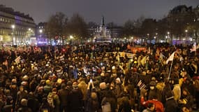 Une manifestation contre le projet de loi sur l'immigration à Paris, le 18 décembre 2023