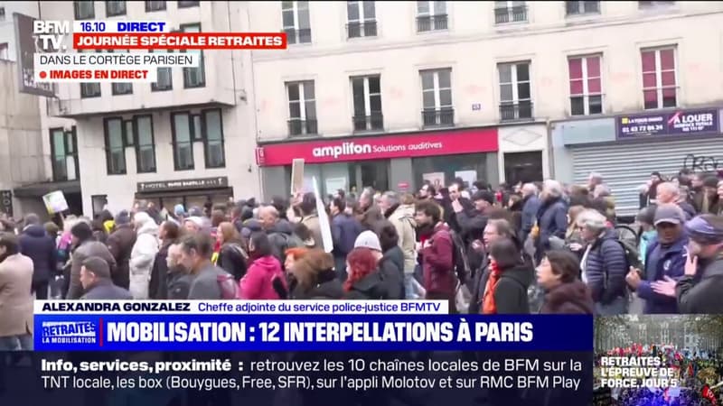 Manifestation à Paris: 11 personnes interpellées, notamment pour port d'arme prohibée