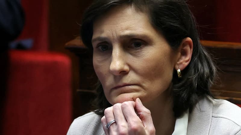 Amélie Oudéa-Castéra le 16 janvier 2024 à l'Assemblée nationale