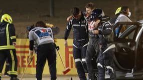 Romain Grosjean évacué après son crash