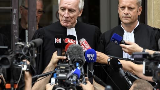Les avocats de Murielle Bolle, Jean-Paul Teissonniere et Christophe Ballorin le 4 août 2017