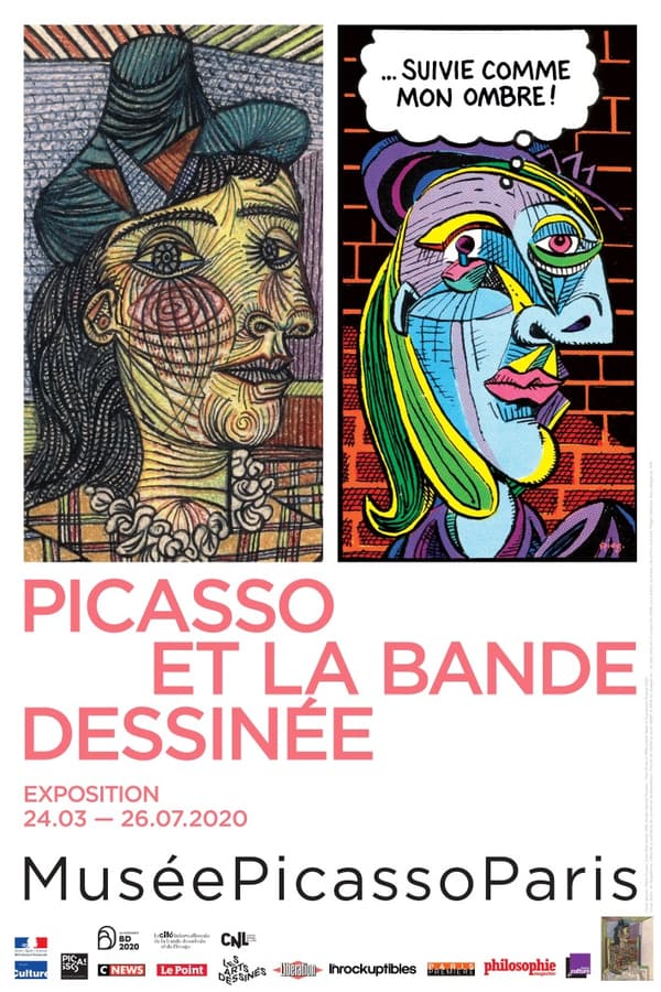 Détaile de l'affiche de l'exposition Picasso et la bande dessinée Détaile de l'affiche de l'exposition Picasso et la bande dessinée