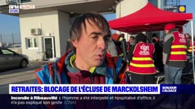 Réforme des retraites: blocage de l'écluse de Marckolsheim