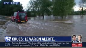 Crues dans le Var: l'eau est bien montée cette nuit à Roquebrune-sur-Argens 