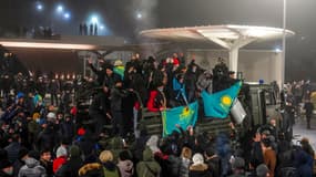 Une manifestation contre le prix du gaz à Almaty (Kazkhstan)