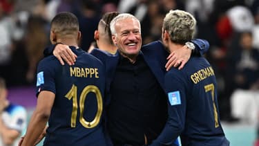 La joie de Deschamps avec Mbappé et Griezmann après France-Angleterre