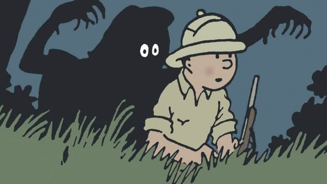 Détail de la couverture des Tribulations de Tintin au Congo